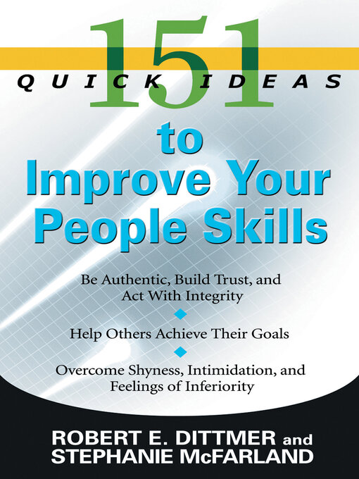 Title details for 151 Quick Ideas to Improve Your People Skills by Robert E. Dittmer - Wait list